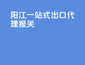 阳江一站式出口代理报关