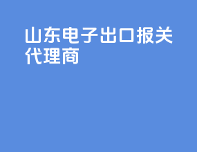 山东电子出口报关代理商