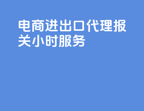 电商进出口代理报关24小时服务