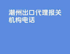 潮州出口代理报关机构电话