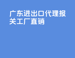 广东进出口代理报关工厂直销
