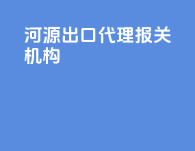 河源出口代理报关机构
