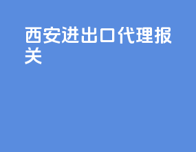 西安进出口代理报关