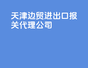天津边贸进出口报关代理公司