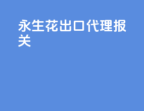 永生花出口代理报关