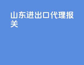 山东进出口代理报关