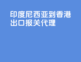印度尼西亚到香港出口报关代理