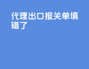 代理出口报关单填错了