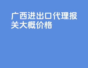 广西进出口代理报关大概价格