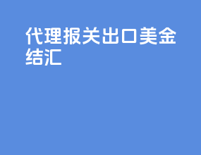 代理报关出口美金结汇