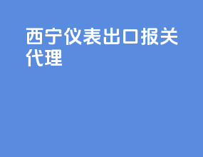 西宁仪表出口报关代理
