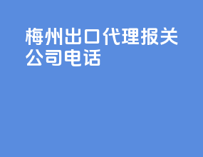 梅州出口代理报关公司电话
