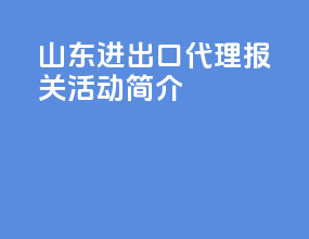 山东进出口代理报关活动简介