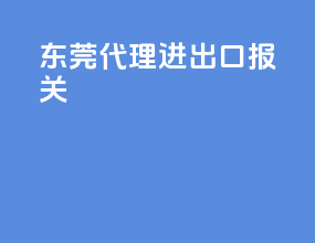 东莞代理进出口报关