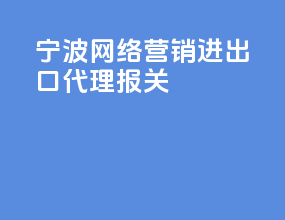宁波网络营销进出口代理报关