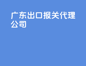 广东出口报关代理公司