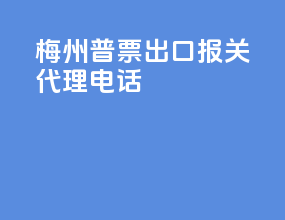 梅州普票出口报关代理电话