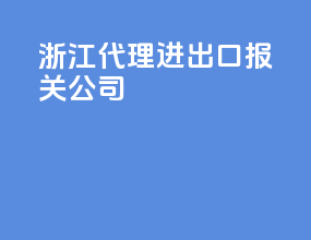 浙江代理进出口报关公司