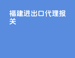 福建进出口代理报关