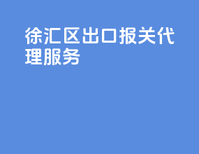 徐汇区出口报关代理服务
