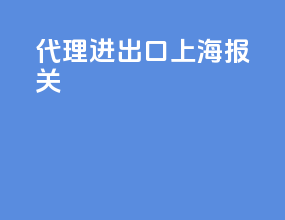 代理进出口上海报关