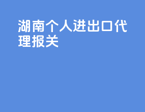 湖南个人进出口代理报关