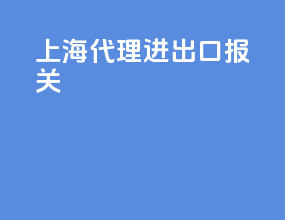 上海代理进出口报关