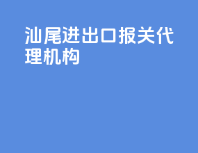汕尾进出口报关代理机构