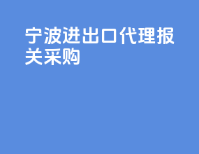 宁波进出口代理报关采购