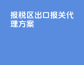 报税区出口报关代理方案