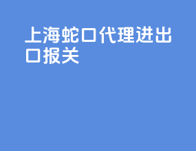 上海蛇口代理进出口报关