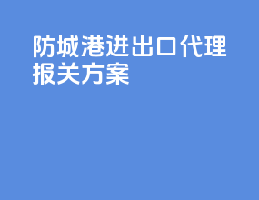 防城港进出口代理报关方案