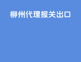 柳州代理报关出口