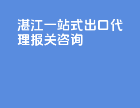 湛江一站式出口代理报关咨询