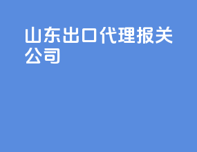 山东出口代理报关公司
