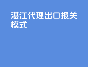 湛江代理出口报关模式