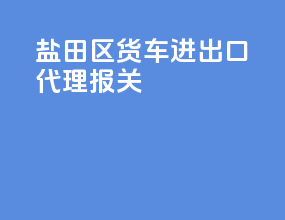 盐田区货车进出口代理报关