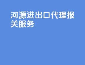 河源进出口代理报关服务