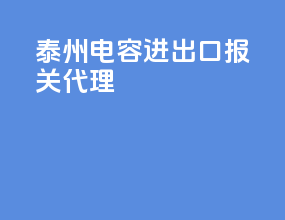 泰州电容进出口报关代理