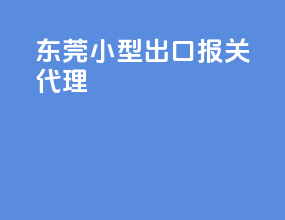 东莞小型出口报关代理