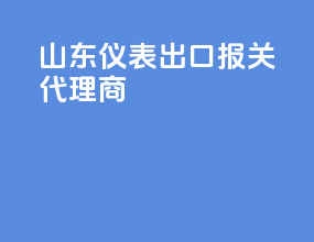 山东仪表出口报关代理商