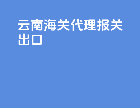 云南海关代理报关出口