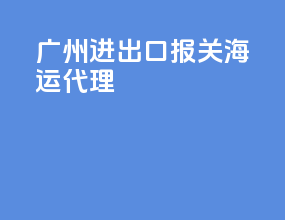 广州进出口报关海运代理