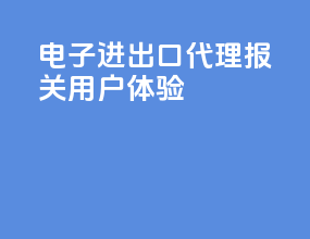 电子进出口代理报关用户体验