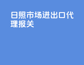 日照市场进出口代理报关