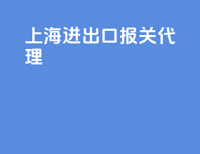 上海进出口报关代理