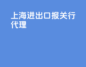 上海进出口报关行代理