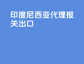 印度尼西亚代理报关出口
