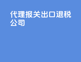 代理报关出口退税公司