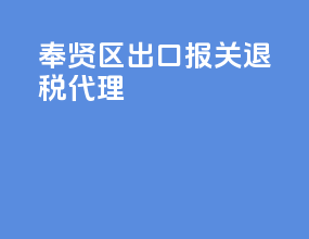 奉贤区出口报关退税代理